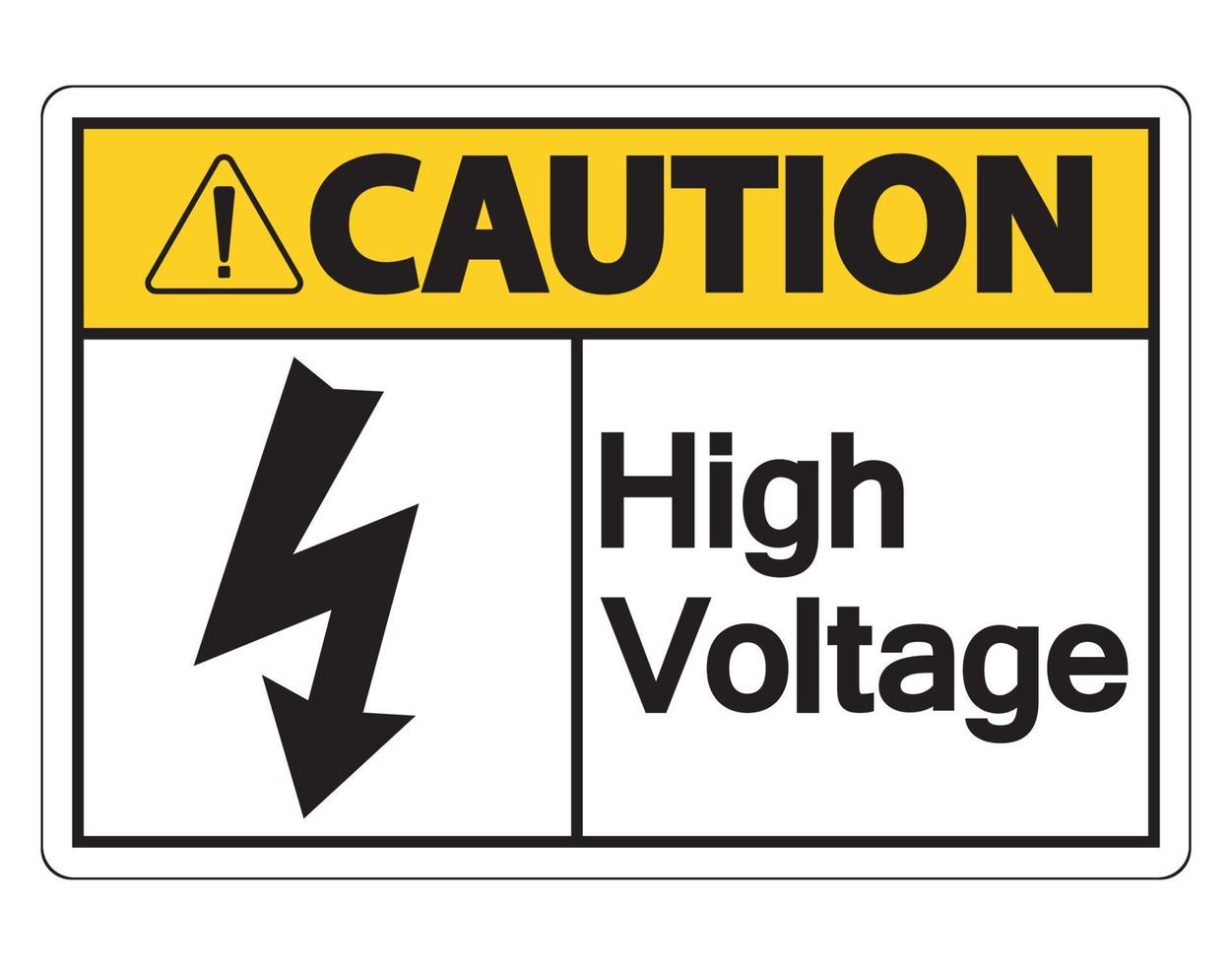 Caution high voltage sign on white background vector