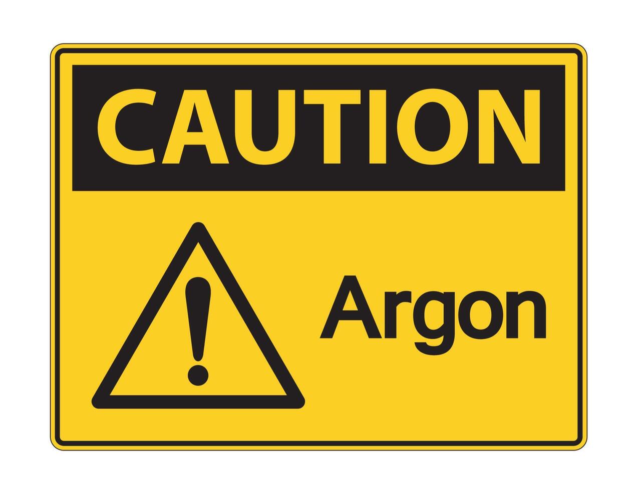 Caution Argon Symbol Sign vector