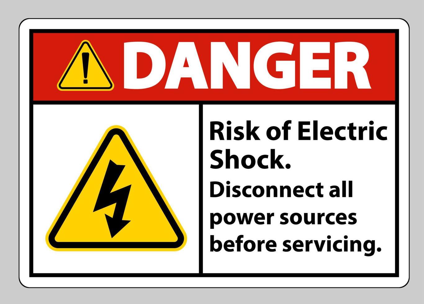 Danger Risk of electric shock Symbol Sign Isolate on White Background vector