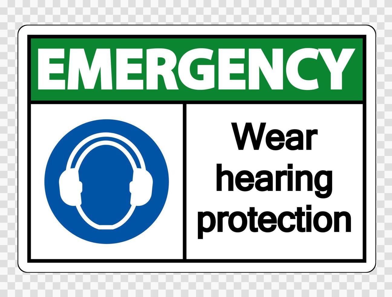 Emergency Wear hearing protection on transparent background vector