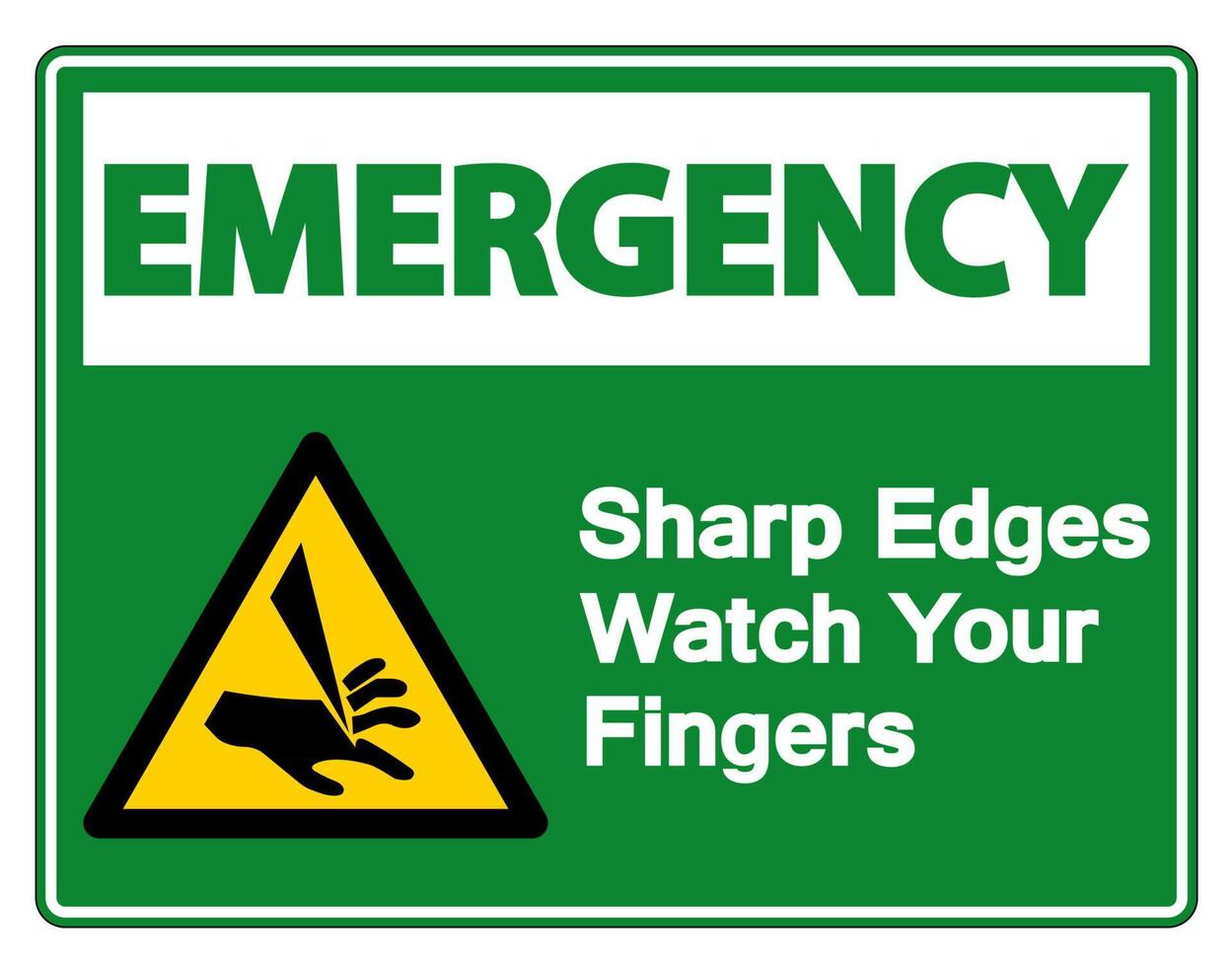 Emergency Sharp Edges Watch Your Fingers Symbol Sign on white background vector