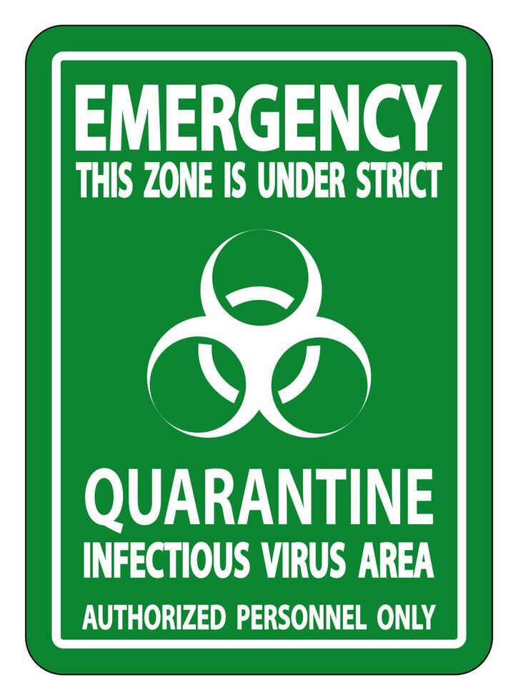 Emergency Quarantine Infectious Virus Area Sign Isolate On White Background,Vector Illustration EPS.10 vector