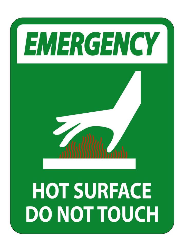 Emergency Burn hazard,Hot surface,Do not touch Symbol Sign Isolate on White Background,Vector Illustration vector