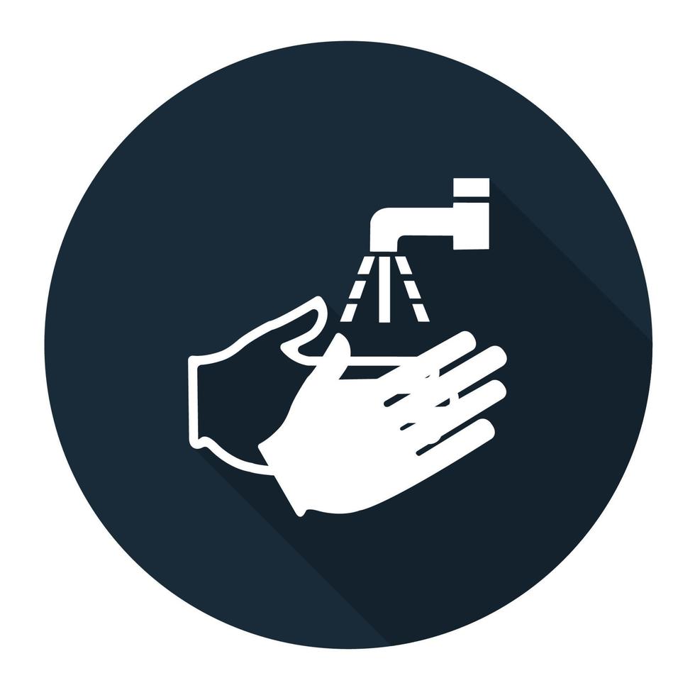 PPE Icon.Wash Your Hand Symbol On black Background On black Background vector