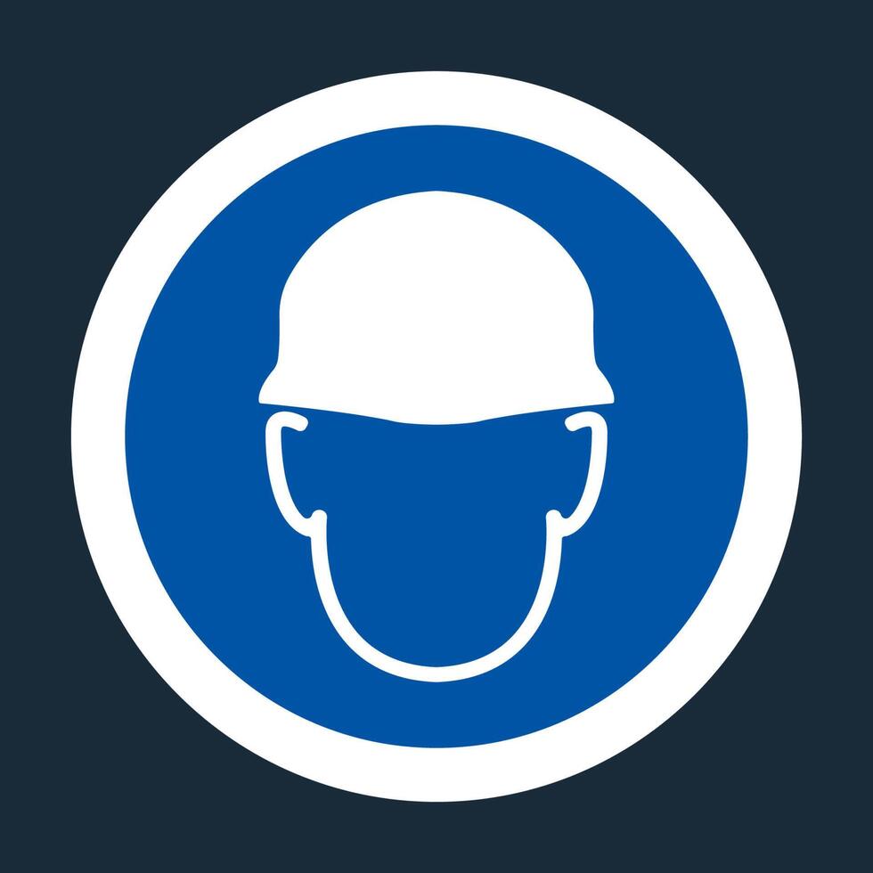Wear helmet Sign symbol On black Background vector
