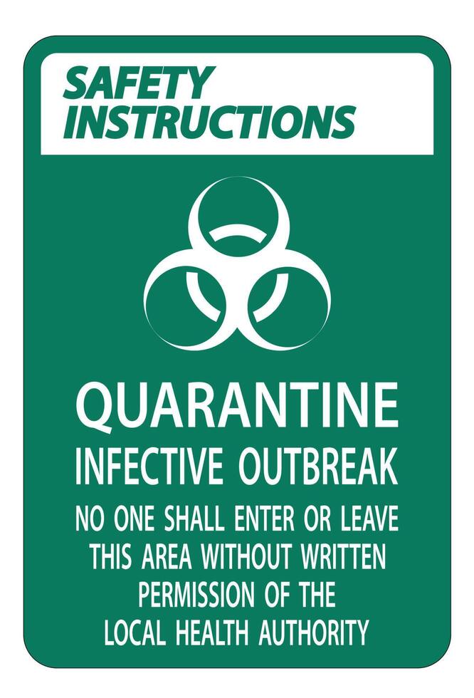 Safety Instructions Quarantine Infective Outbreak Sign Isolate on transparent Background,Vector Illustration vector