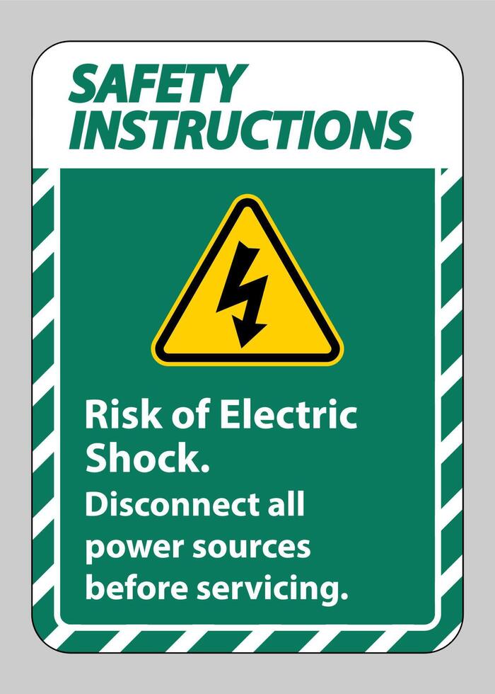 Safety instructions Risk of electric shock Symbol Sign Isolate on White Background vector