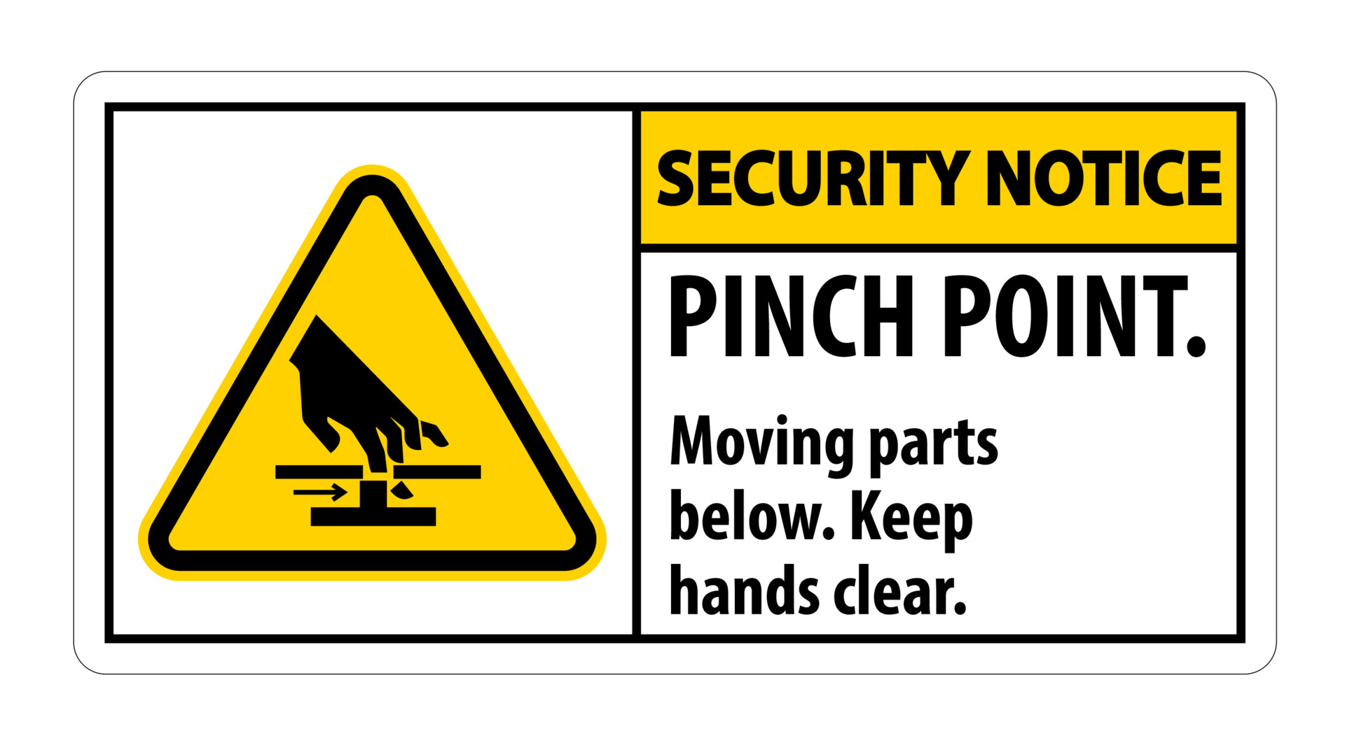 The moving point is. Notices and warnings. warning moving parts.