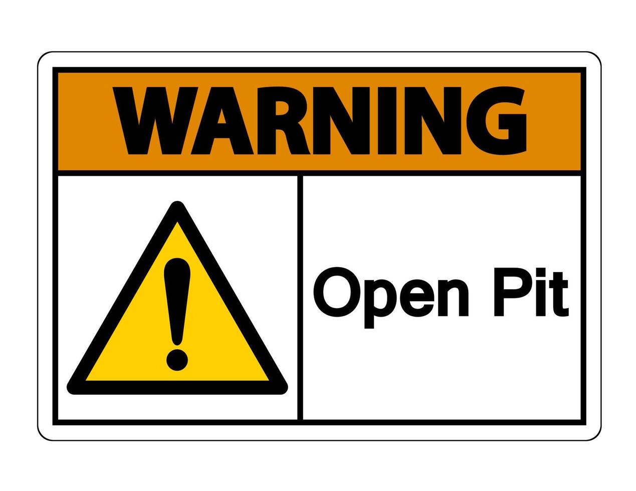 Warning Open Pit Symbol Sign on white background vector