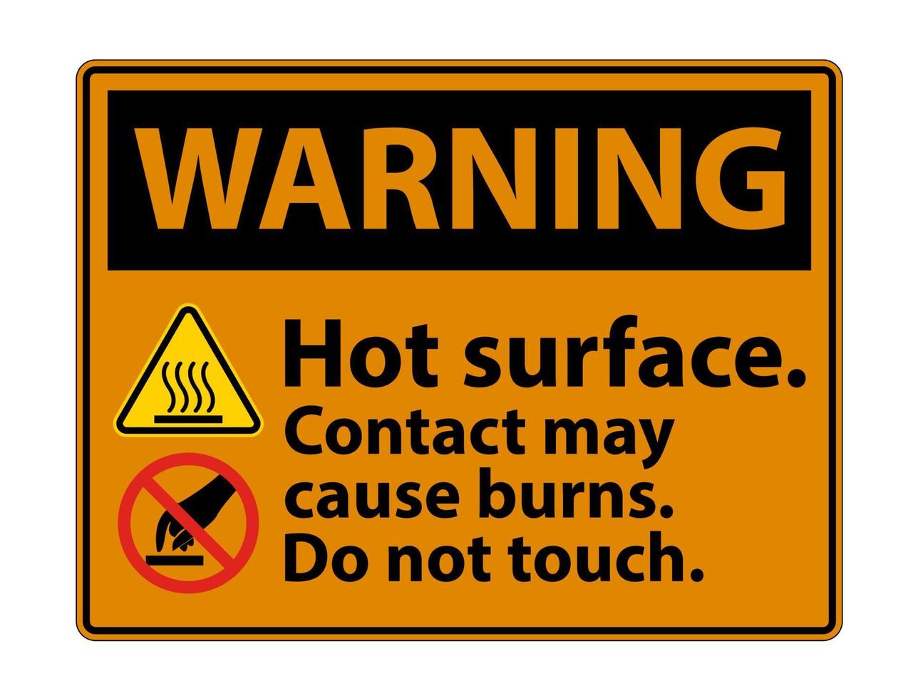 Warning Hot Surface Do Not Touch Symbol Sign Isolate on White