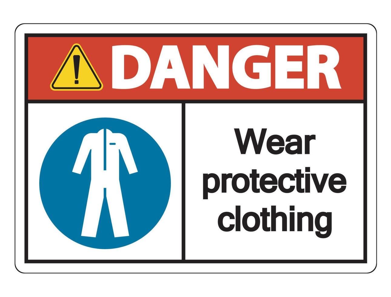 Danger Wear protective clothing sign on white background vector