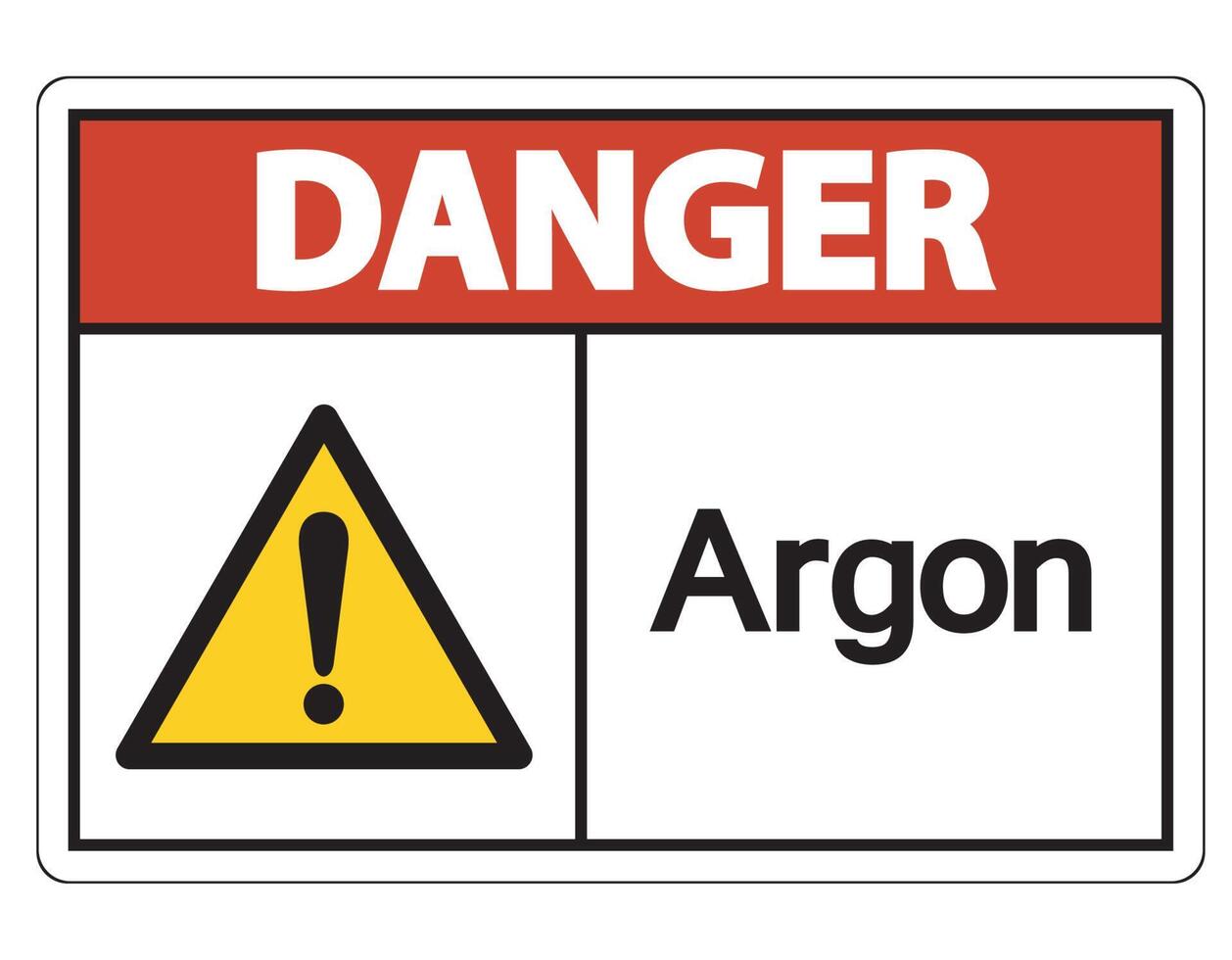 Danger Argon Symbol Sign On White Background vector