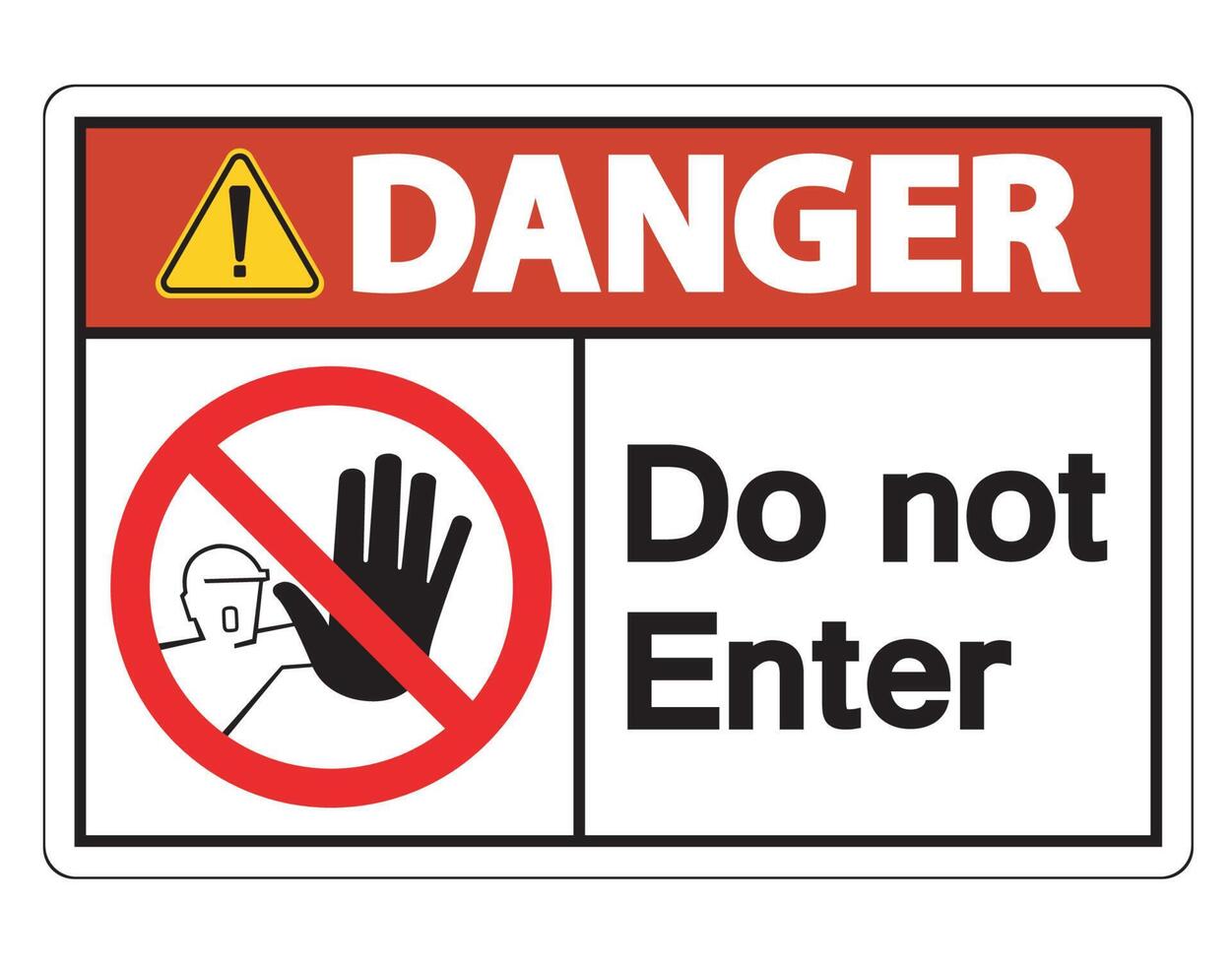 Danger Do Not Enter Symbol Sign on white background vector