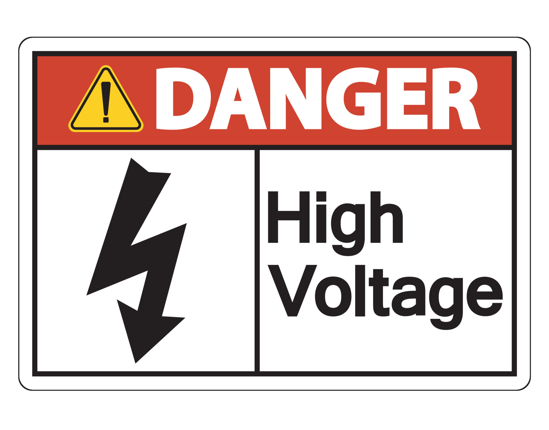 Danger high voltage sign On White Background 3577742 Vector Art at Vecteezy