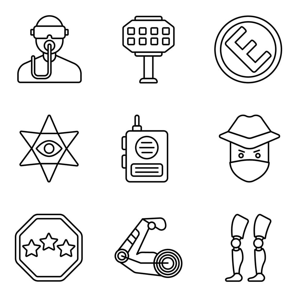 Cyberpunk Line Icons Sets vector