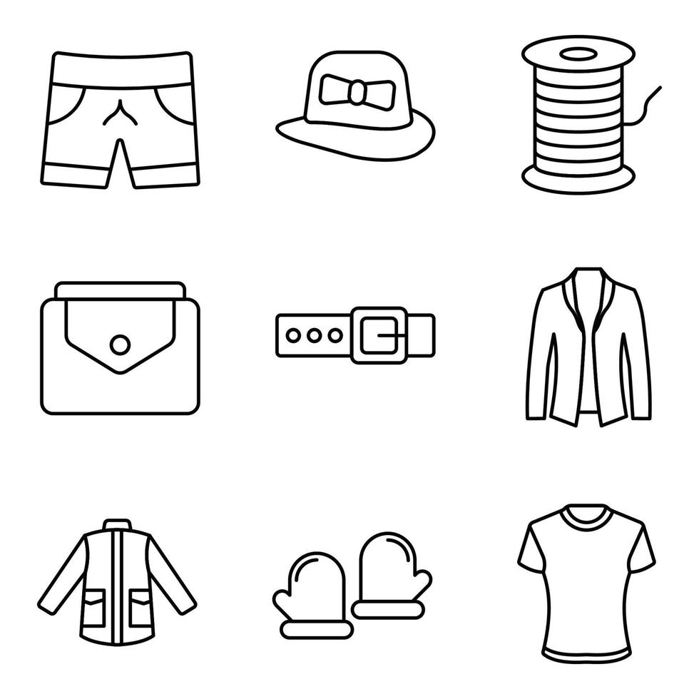 Fashion and Clothes Line Icon Sets vector