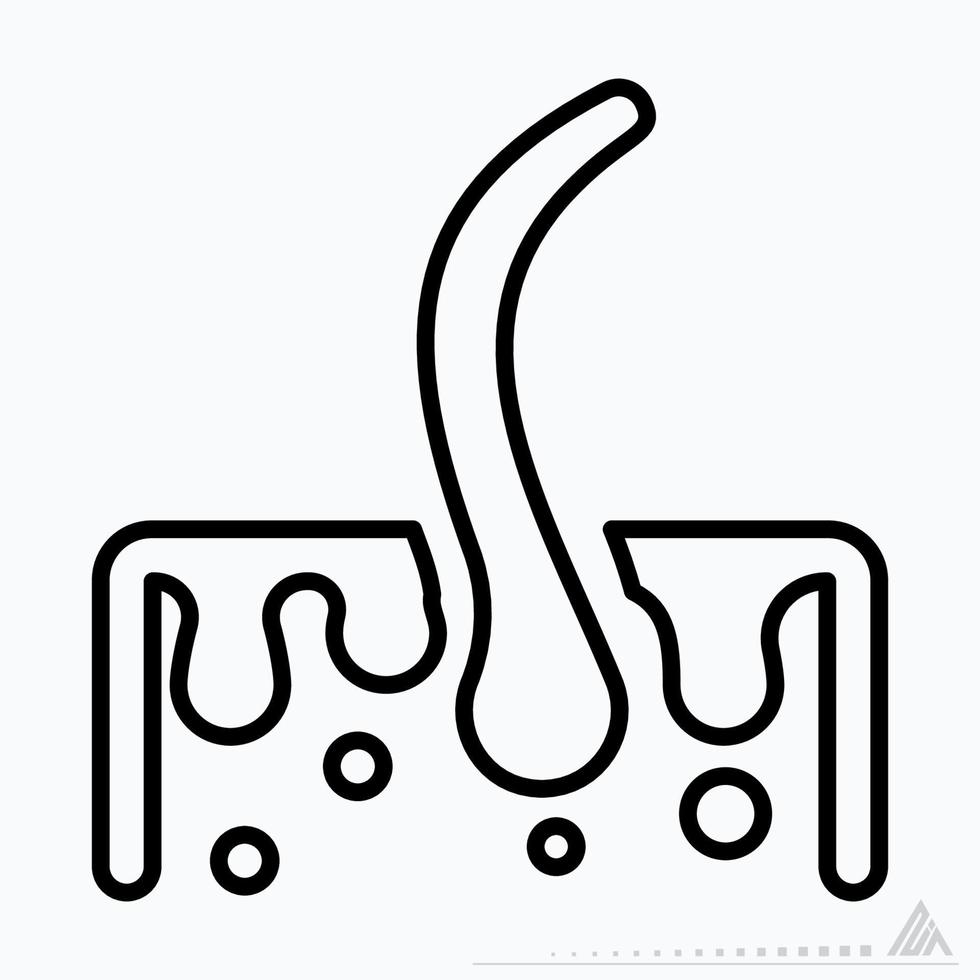 Icon Vector of Hairs - Line Style