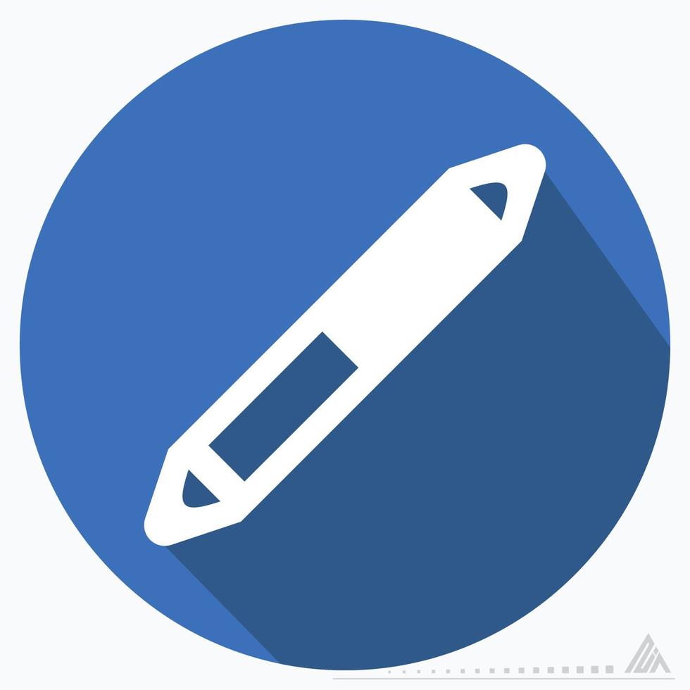 Icon Vector of Double Eye Pencil - Long Shadow Style