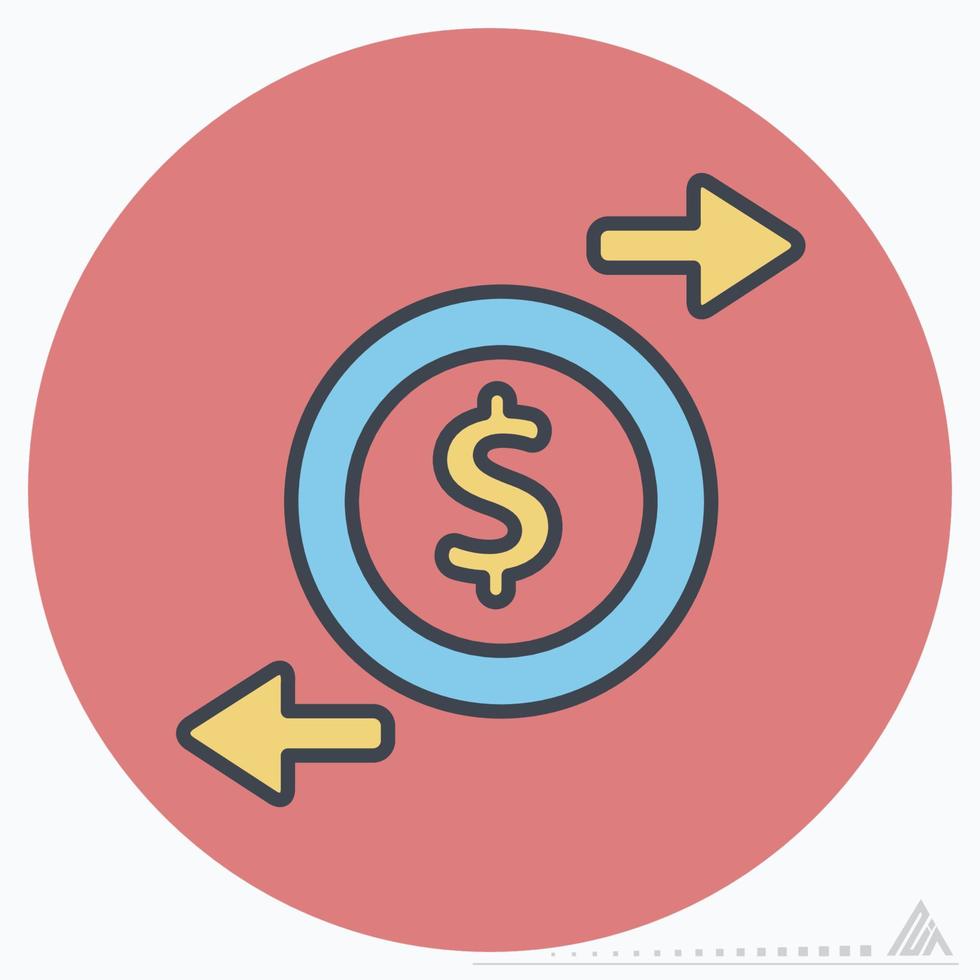 Icon Change Money - Color Mate Style vector