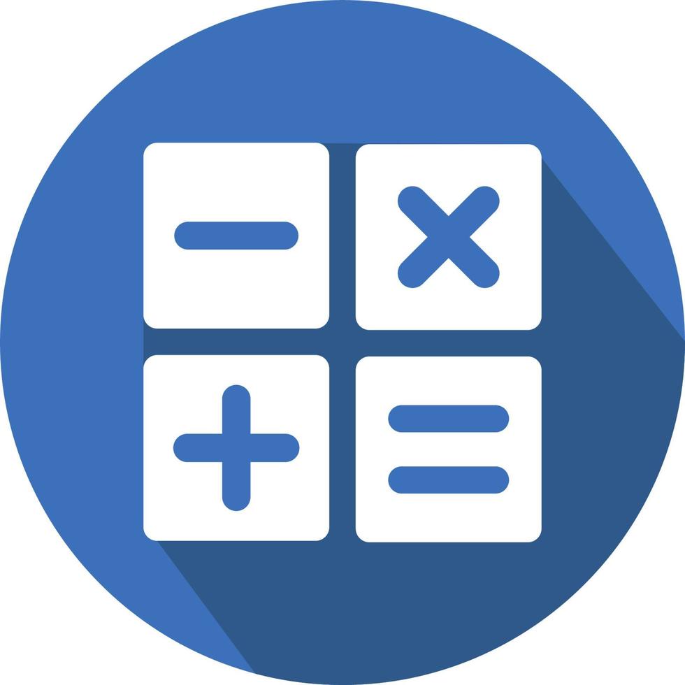 Icon Calculate - Long Shadow Style vector