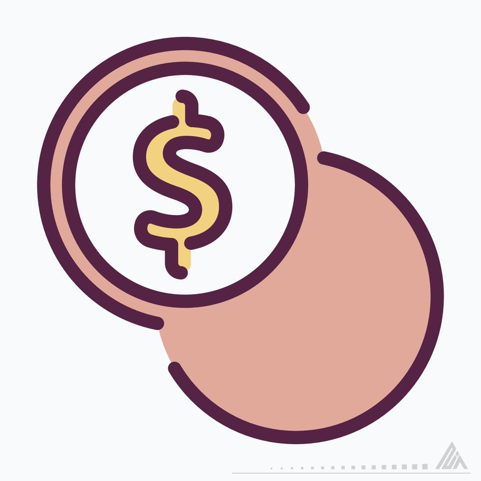 Icon Coin - Line Cut Style vector