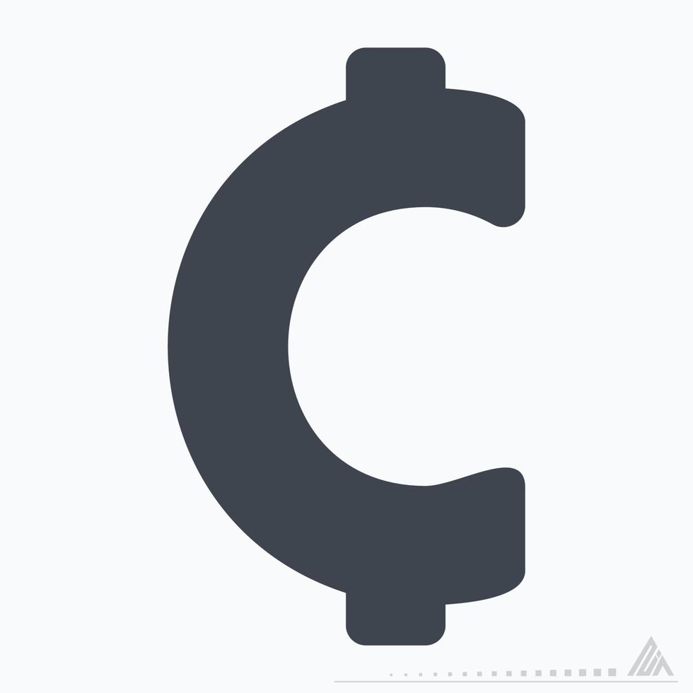 Icon Vector of Cents - Glyph Style