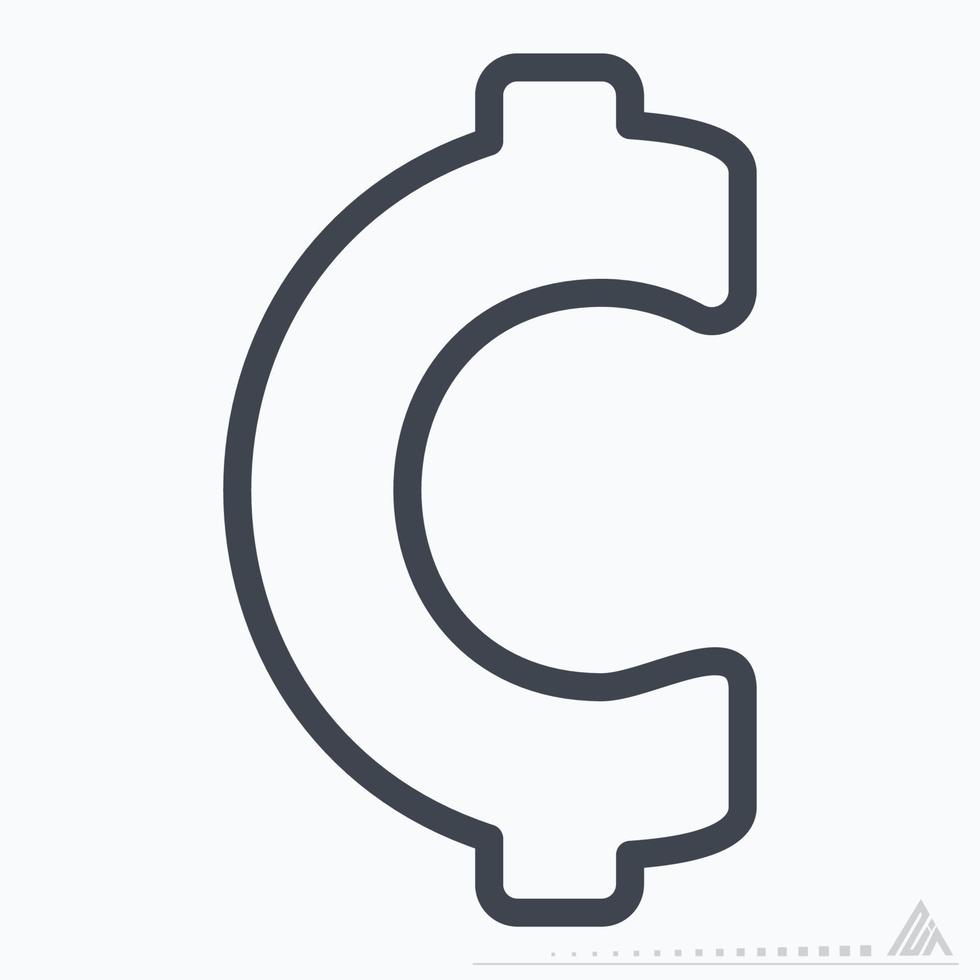 Icon Vector of Cents - Line Style