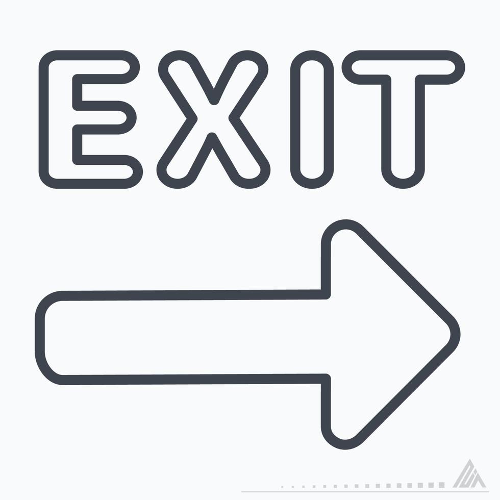 Icon Vector of Exit 2 - Line Style