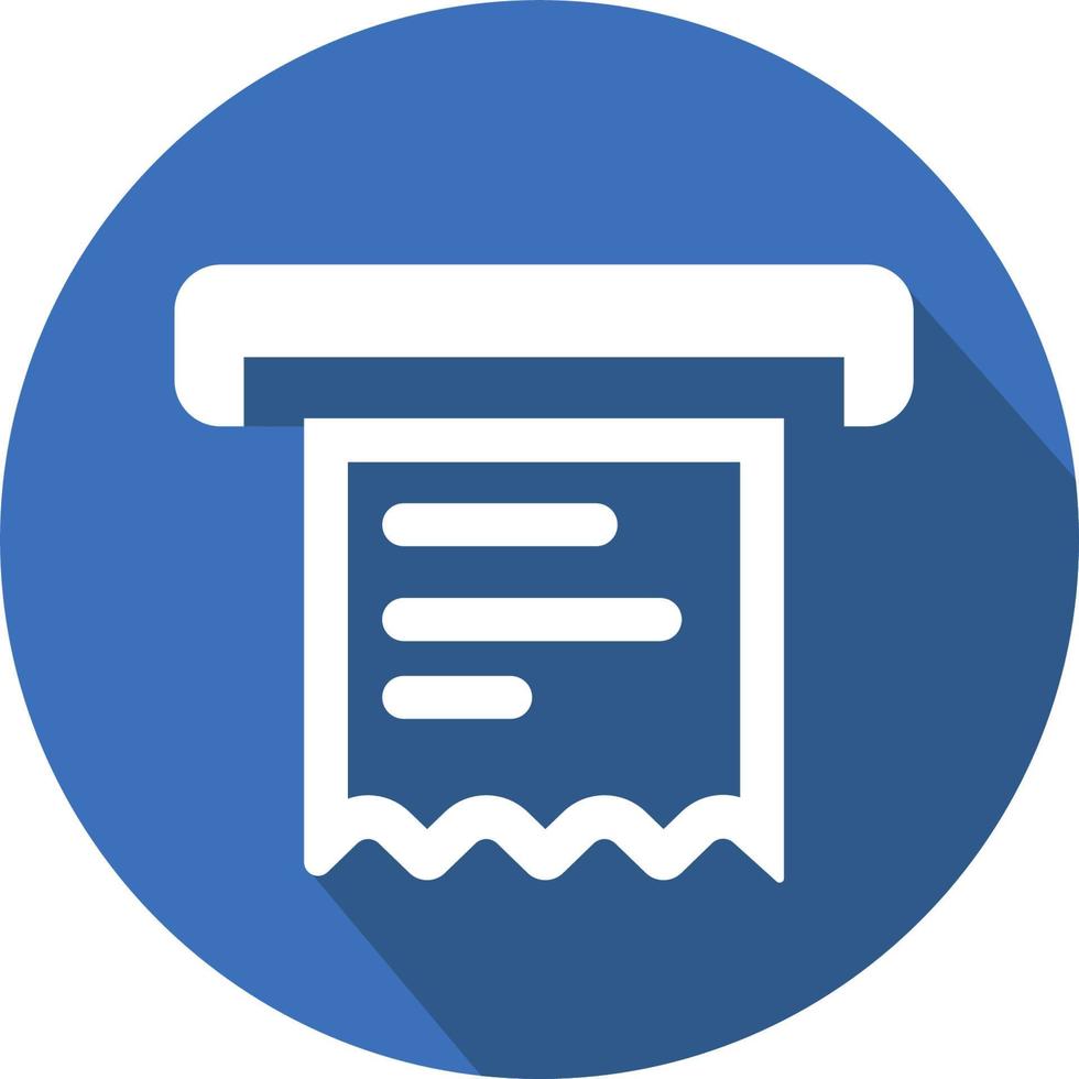 Icon Receipt - Long Shadow Style vector
