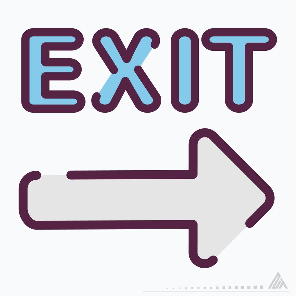 Icon Exit 2 - Line Cut Style vector