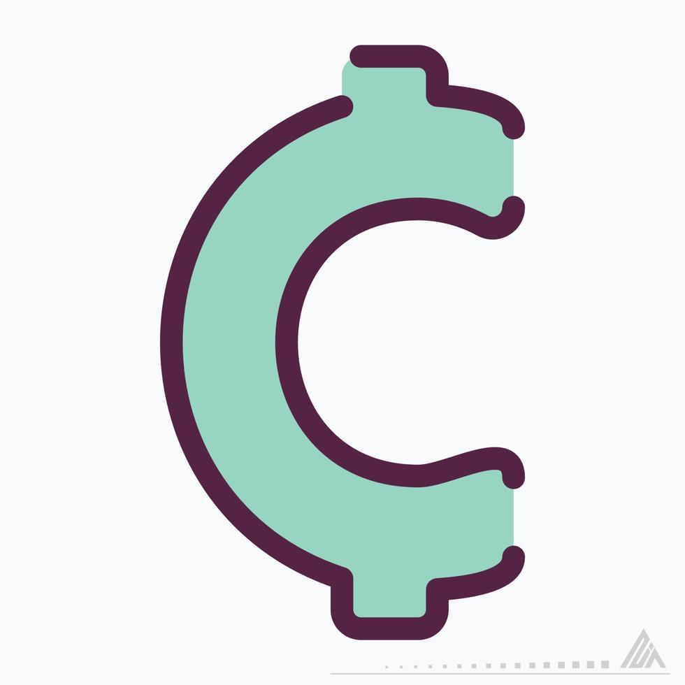 Icon Cents - Line Cut Style vector