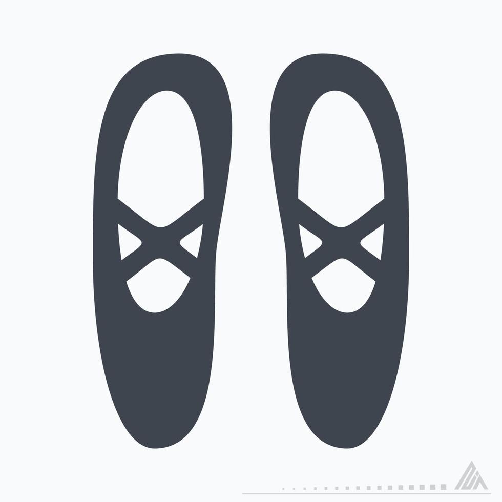 icono de zapatos de ballet - estilo glifo vector