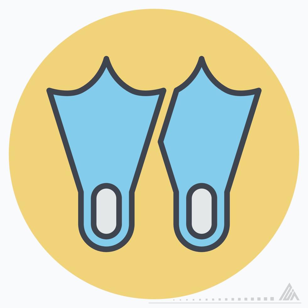 Icon Diver Foot - Color Mate Style vector