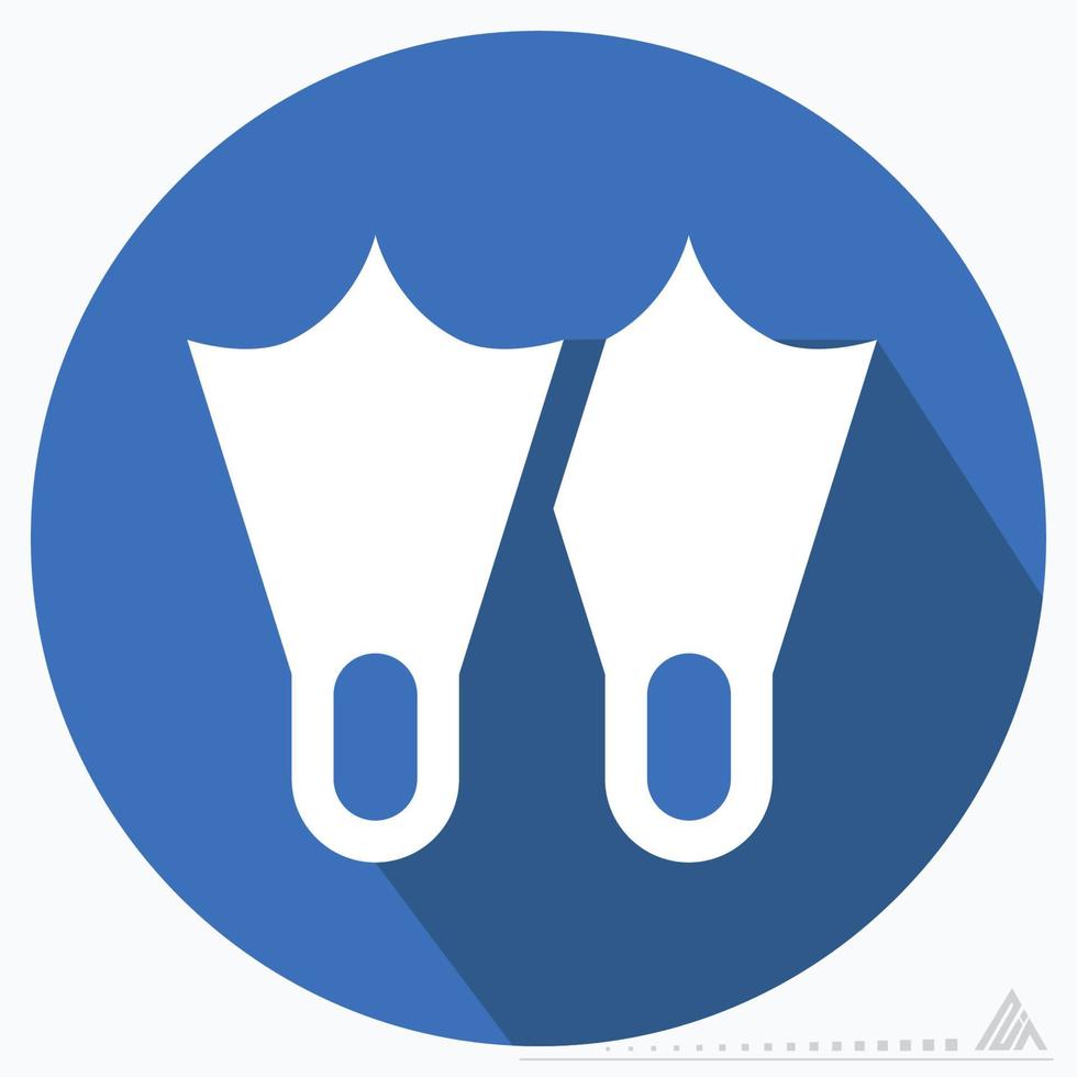 Icon Diver Foot - Long Shadow Style vector