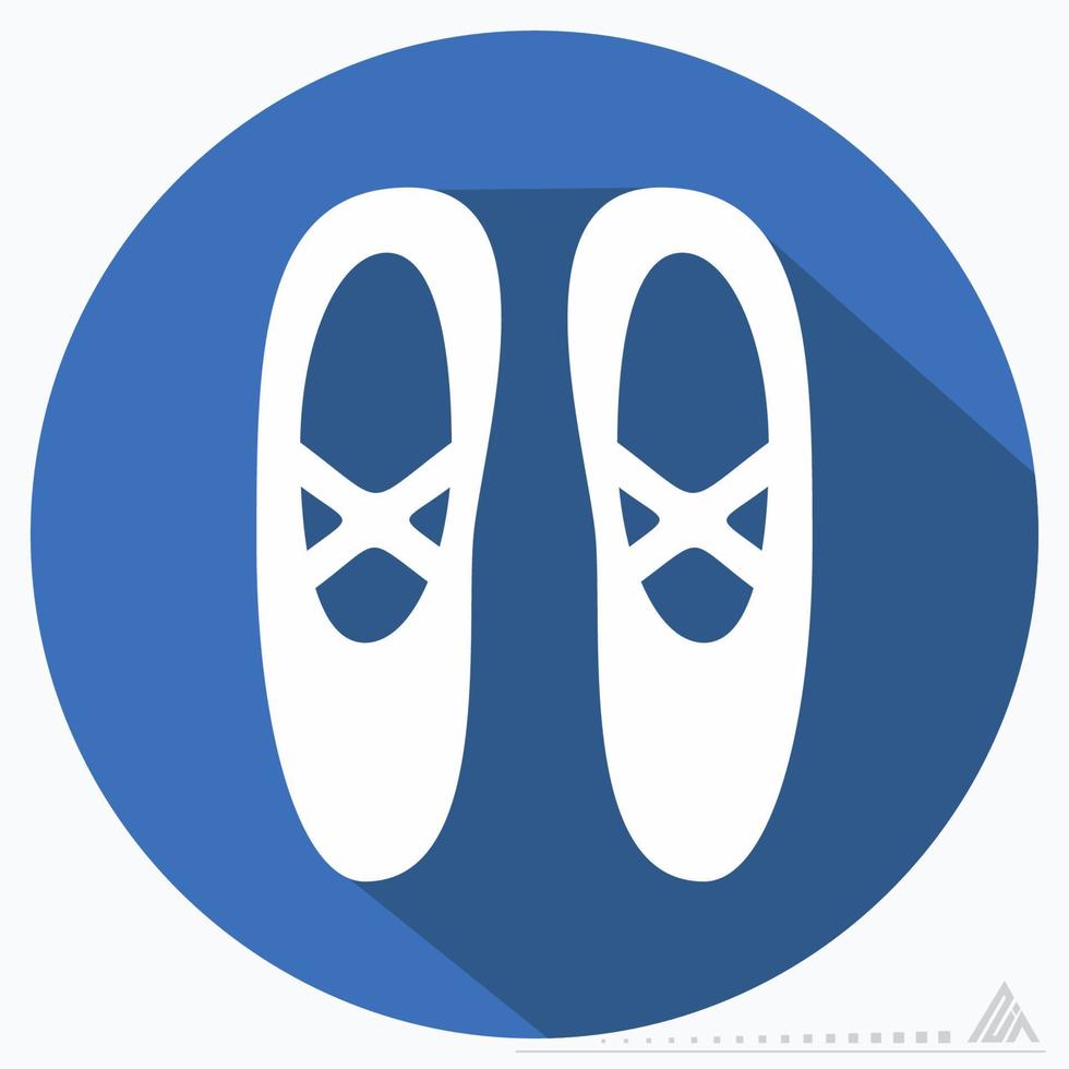 Icon Ballet Shoes - Long Shadow Style vector
