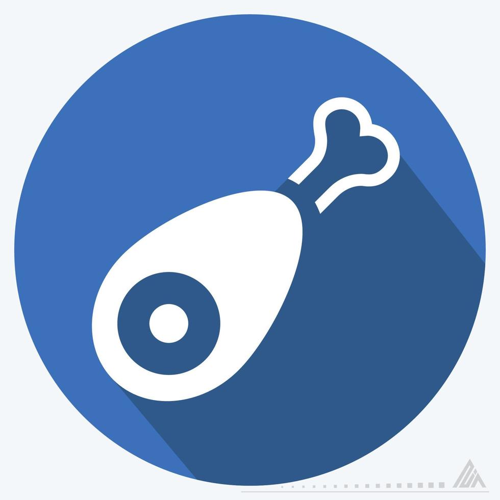 Icon Ham - Long Shadow Style vector