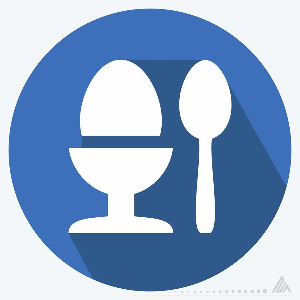 Icon Boiled Egg - Long Shadow Style vector