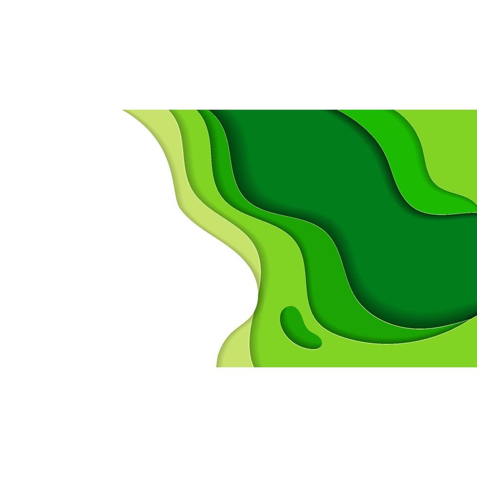 banner de fondo de corte de papel verde aislado vector