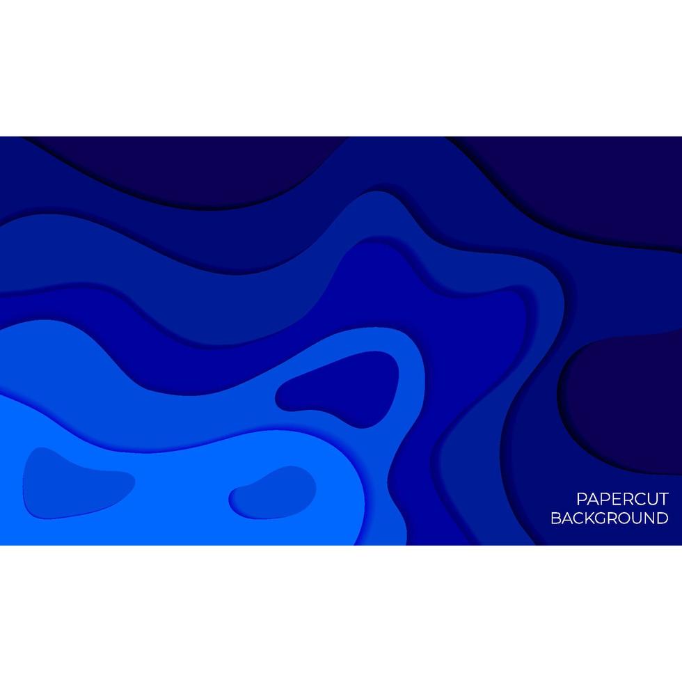 papercut abstract background blue color vector