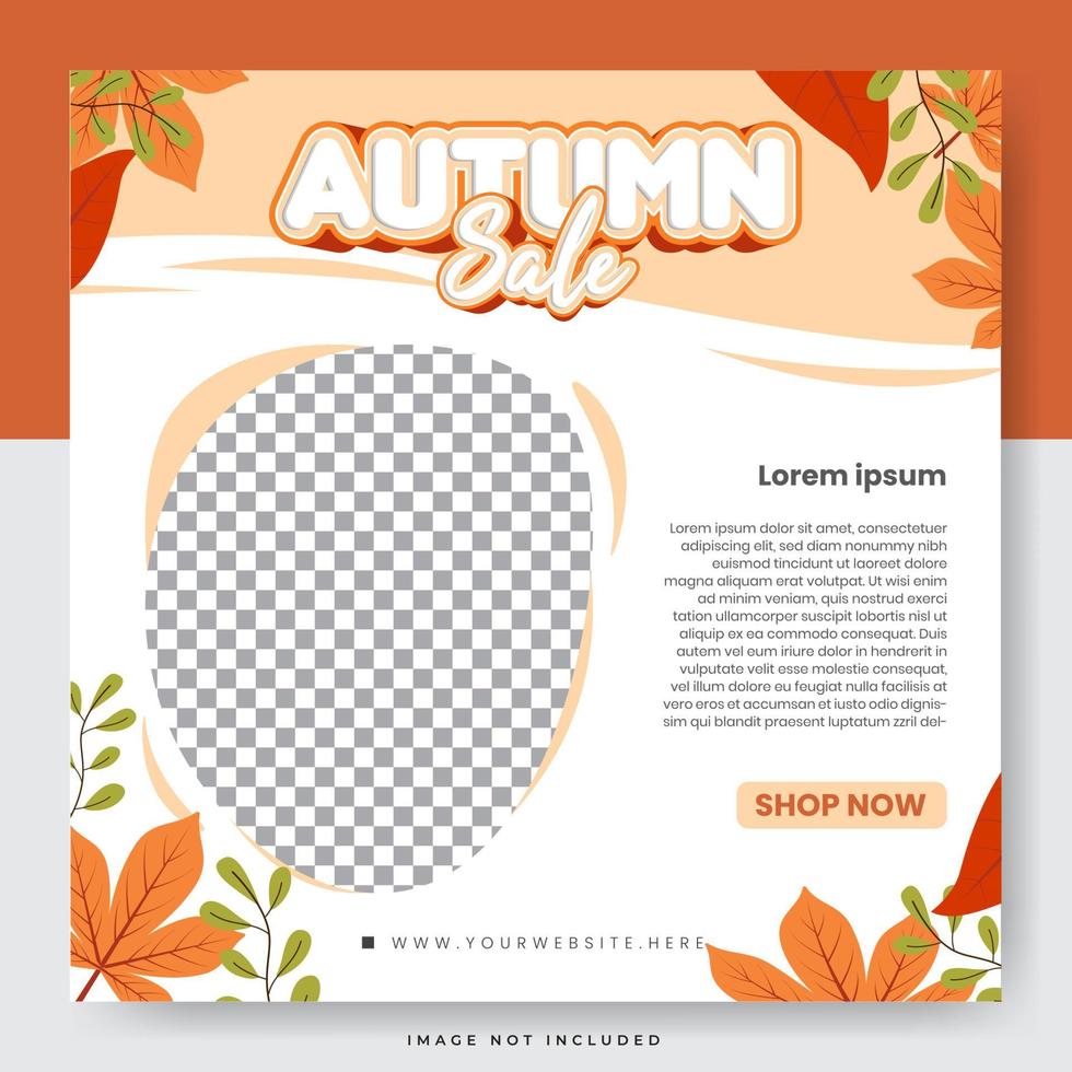 Autumn sale season instagram social media post template vector