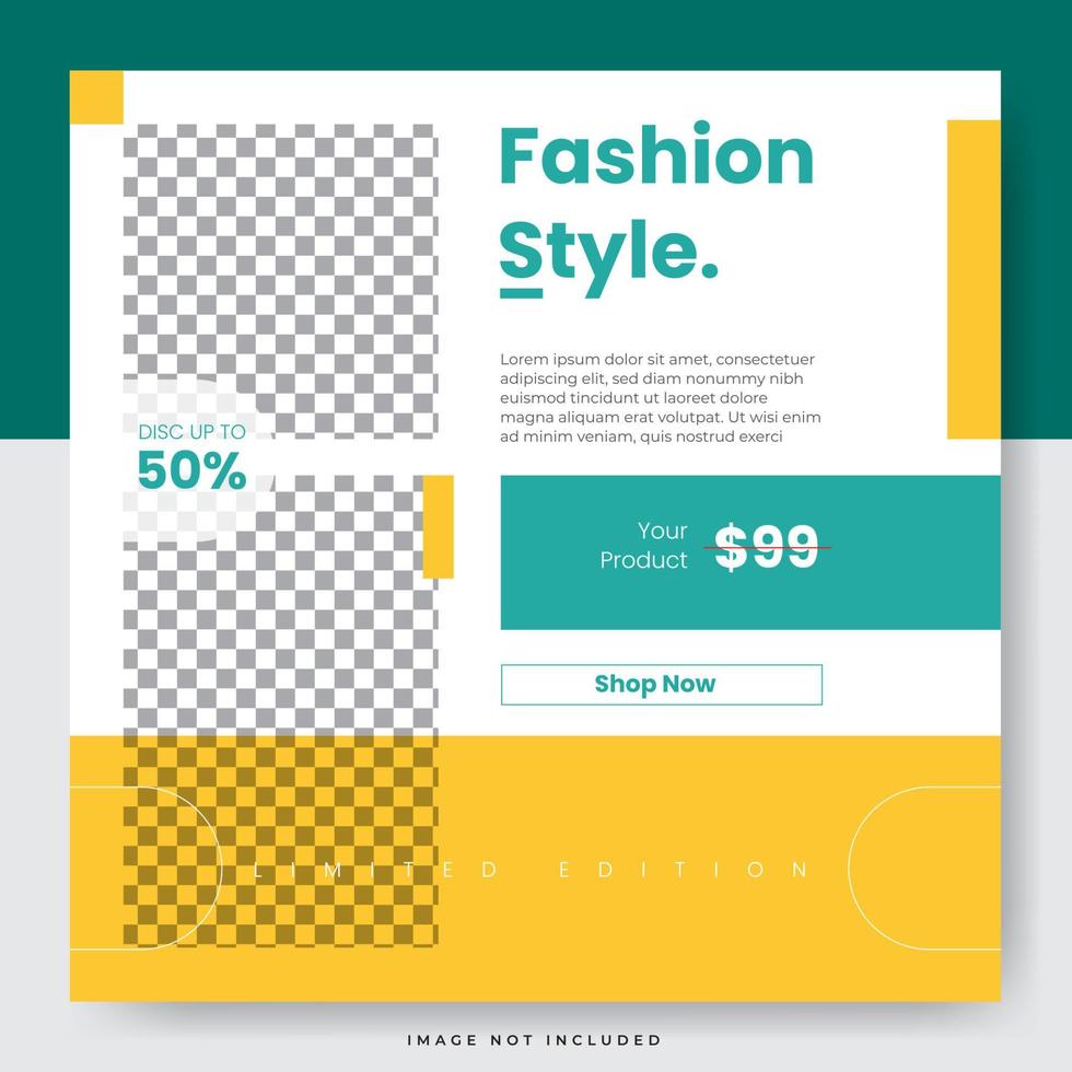 Minimalist fashion sale social media post template vector