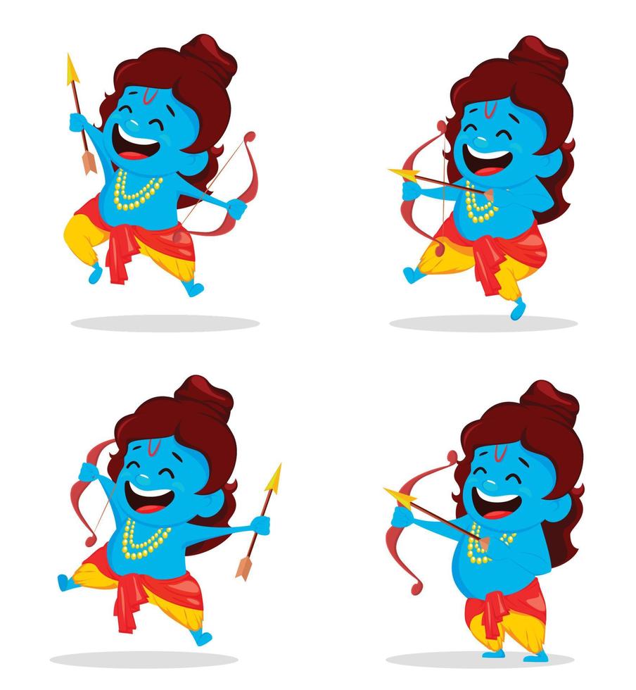 Lord Rama with bow and arrow vector