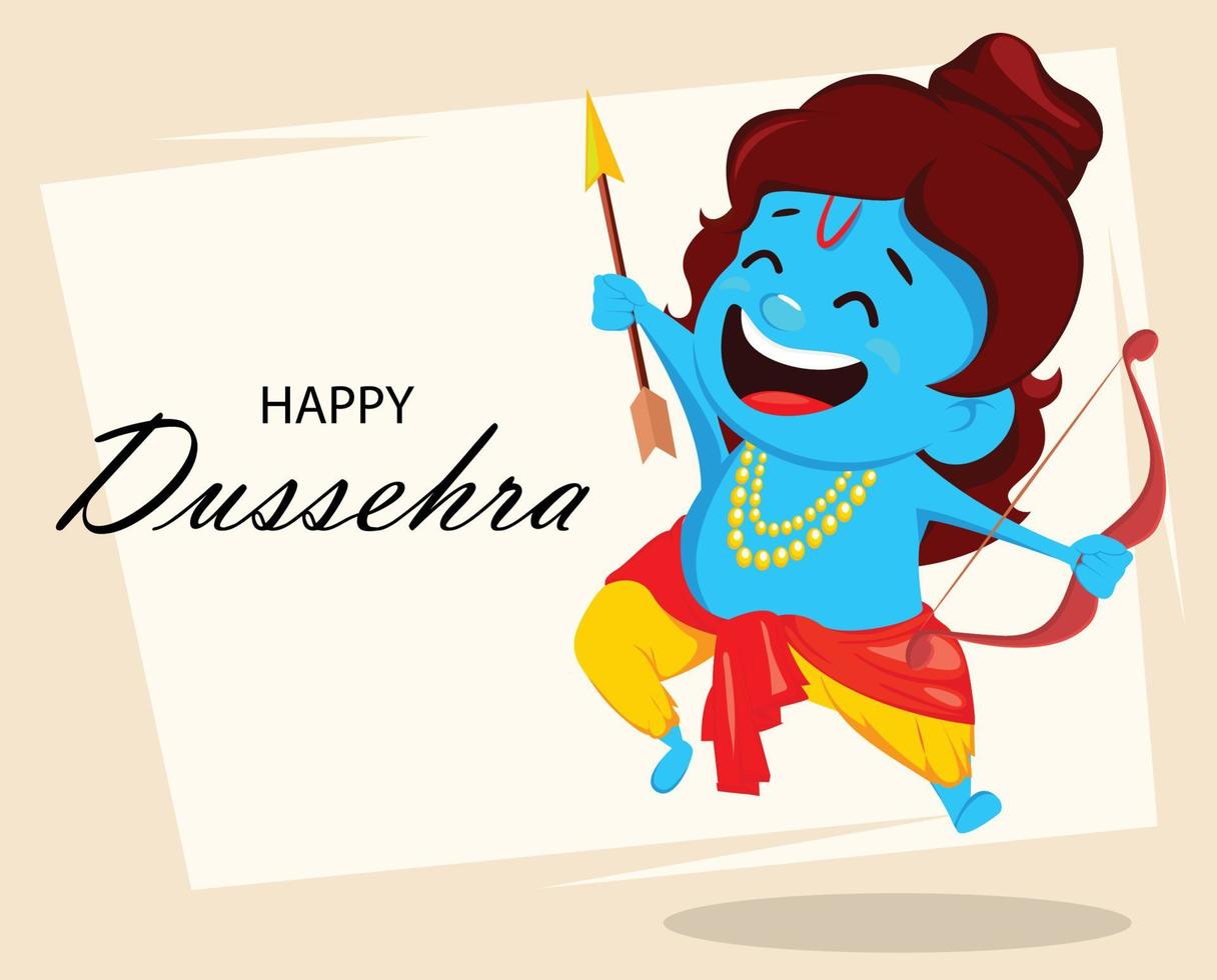 Lord Rama with bow and arrow vector