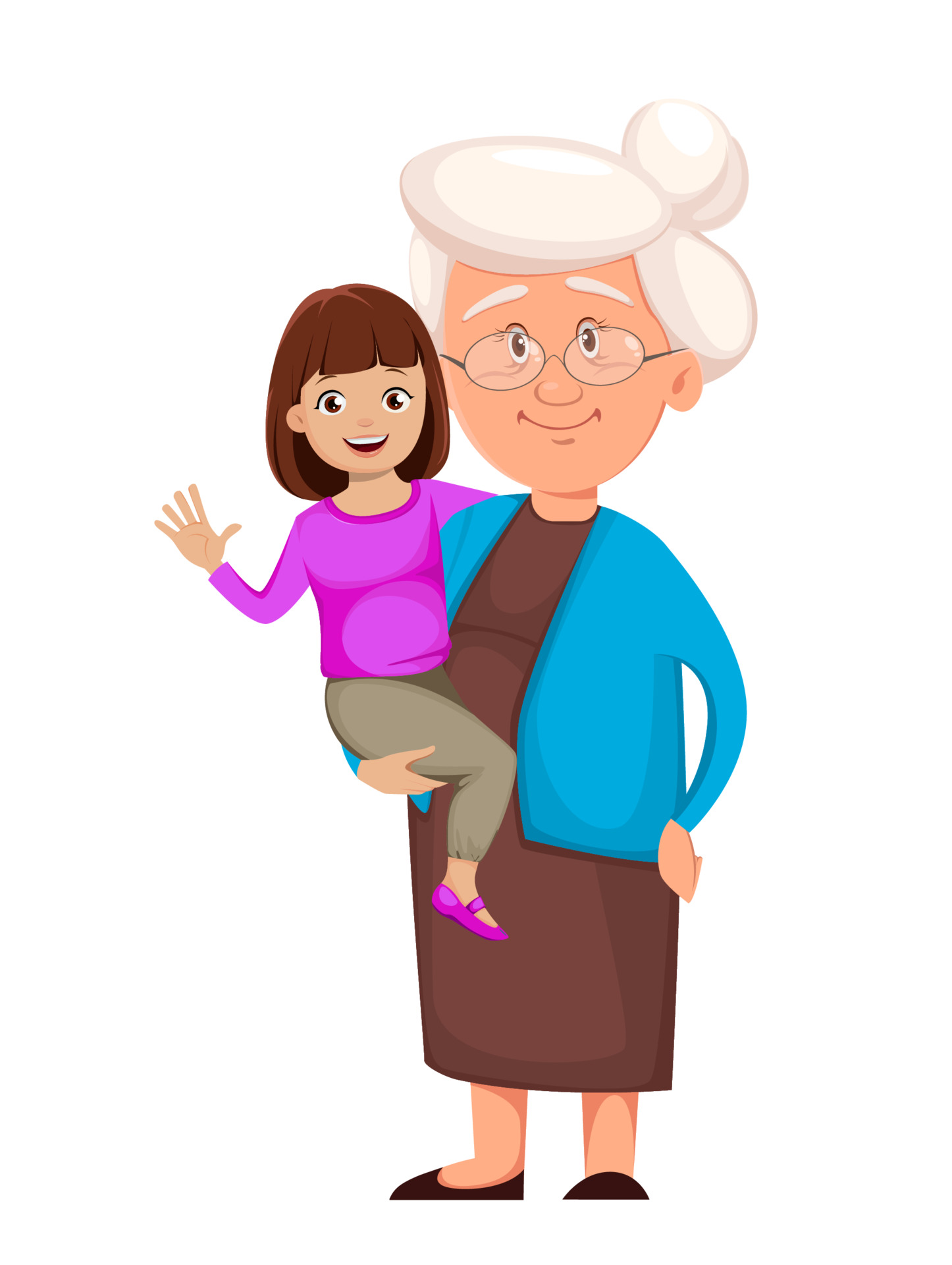 Grandmother with her granddaughter 3578884 Vector Art at Vecteezy