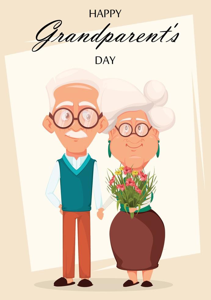 Grandparents day greeting card vector