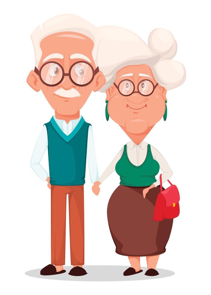 Grandmother and grandfather together vector