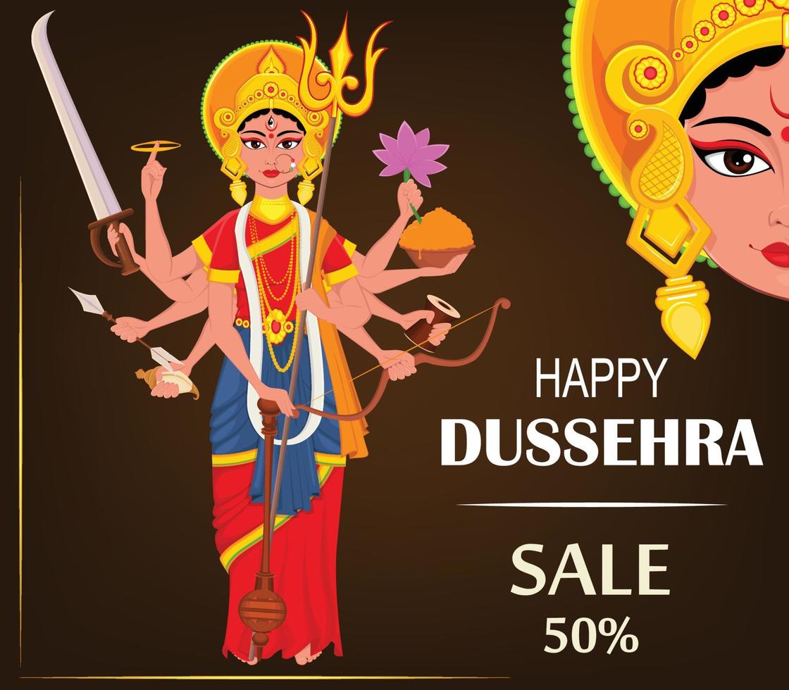 Ilustración de vector de feliz dussehra para la venta.