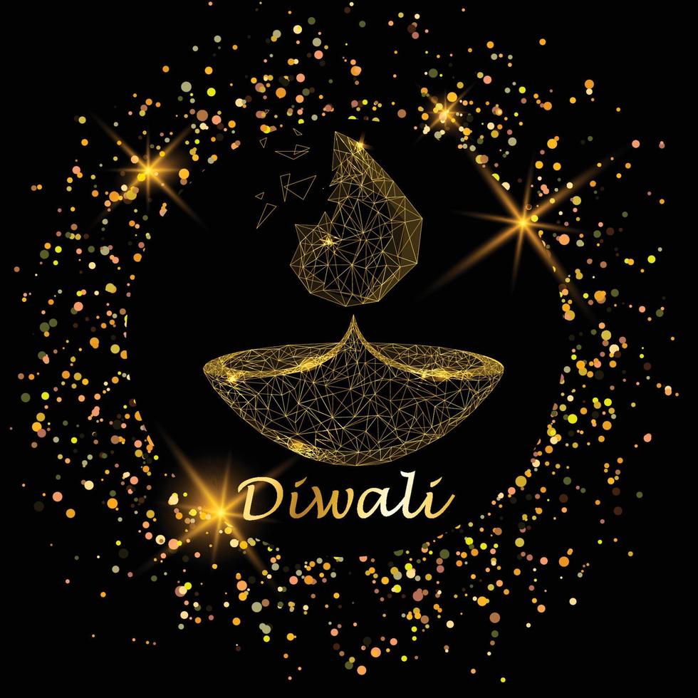 Happy diwali vector illustration. Deepavali light and fire festival.