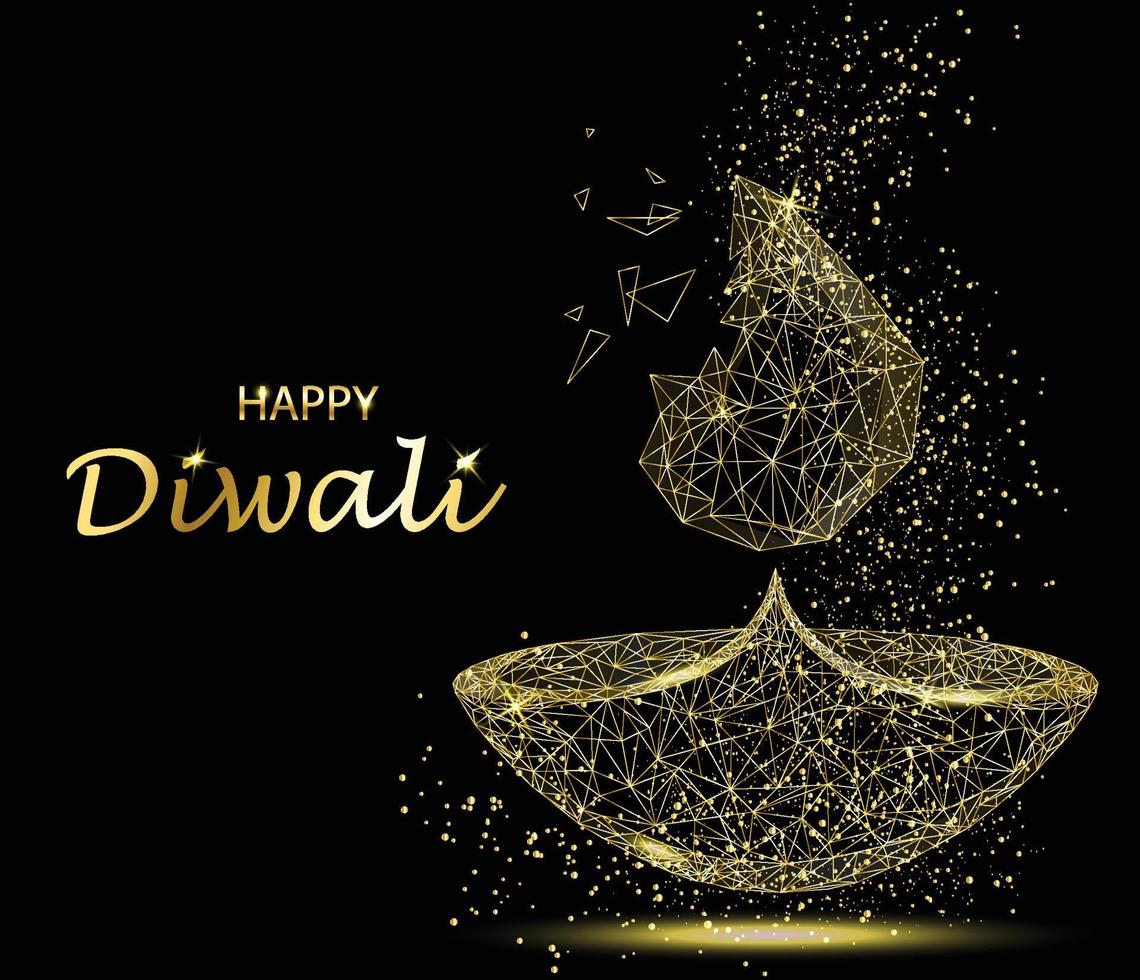 Happy Diwali greeting card. Deepavali light and fire festival. vector