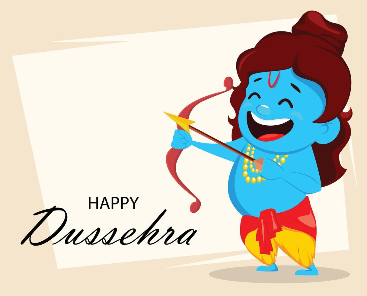 Lord Rama with bow and arrow vector
